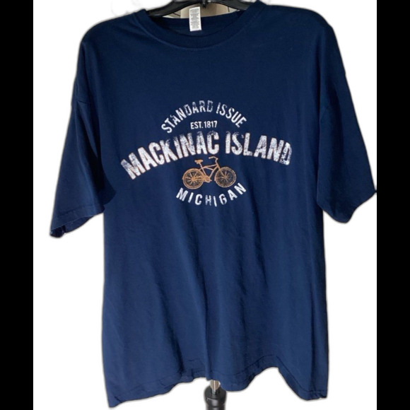 M&O Gold T-Shirt Men’s Size XXL Color Navy Mackinac Island Michigan Graphic Tee - Picture 1 of 5